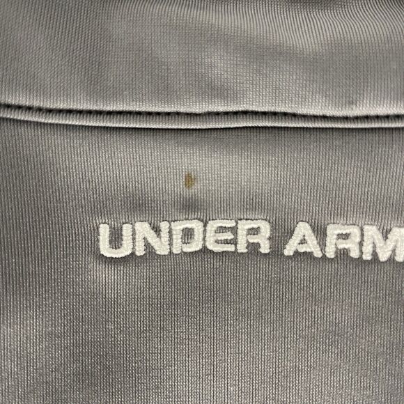 Under Amour Men's Quarter Zip Tab Collar Pullover Grey Fleece Large - Picture 7 of 7